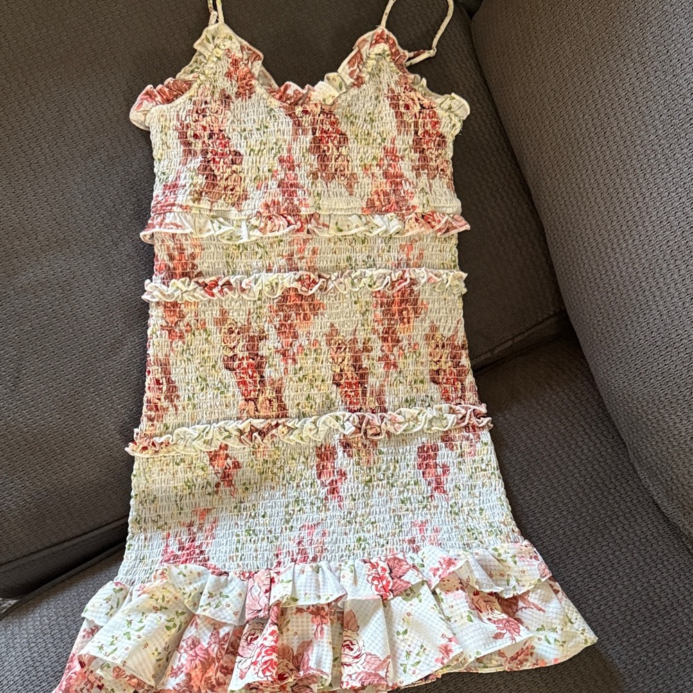 Zara Floral Ruffle Mini Dress